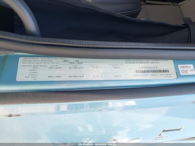 Продажа на аукционе авто 2019 Volvo Vnl, vin: 4V4NC9EH2KN201716, номер лота: 45384222