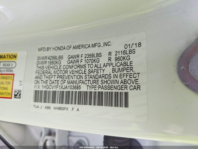 1HGCV1F1XJA103685 Honda ACCORD LX