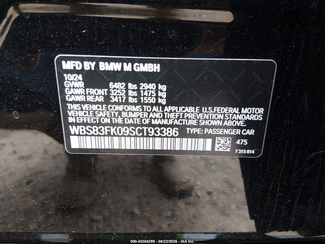 BMW M5 2025 WBS83FK09SCT93386 Image 9