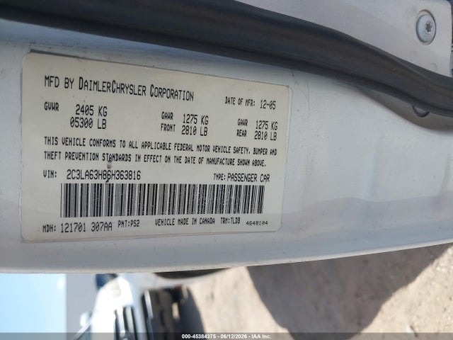 2006 Chrysler 300c მანქანა იყიდება აუქციონზე, vin: 2C3LA63H86H363816, აუქციონის ნომერი: 45384375