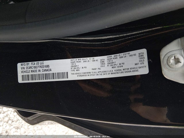 Продажа на аукционе авто 2026 Chrysler Pacifica Select, vin: 2C4RC1BG7TR231695, номер лота: 45384397