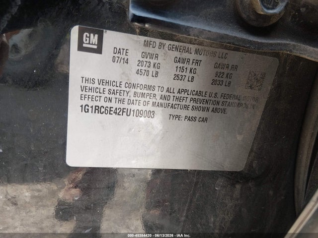Chevrolet Volt 2015 1G1RC6E42FU109003 Image 8
