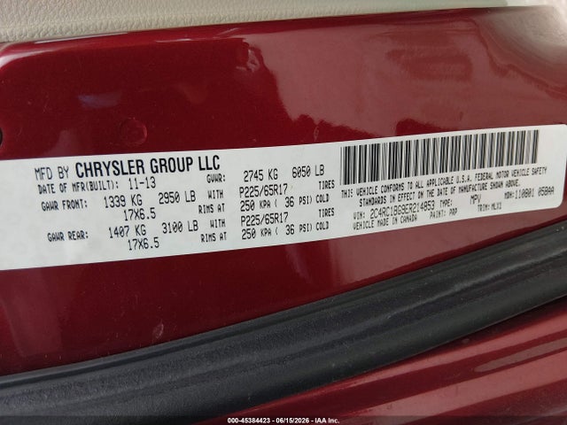 2C4RC1BG9ER214853 Chrysler Town &amp; Country Touring