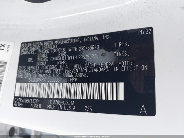 Toyota Highlander Xse 2023 5TDKDRAH7PS009081 Image 9