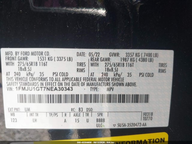 Ford Expedition Xl 2022 1FMJU1GT7NEA30343 Image 9