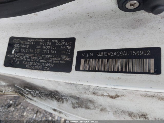 Auction sale of the 2010 Hyundai Accent Gs, vin: KMHCM3AC9AU156992, lot number: 45384534