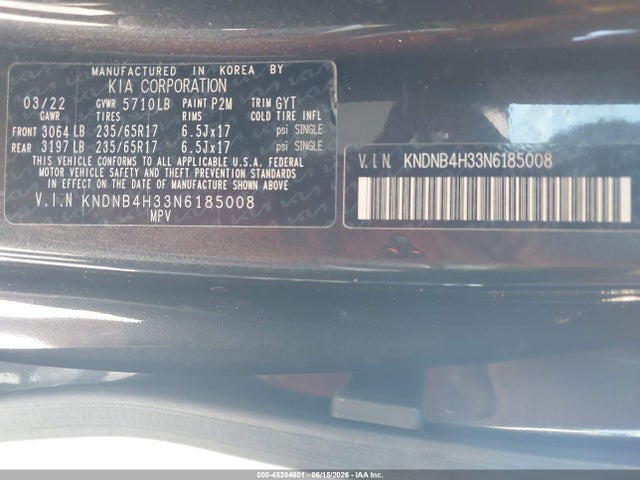 KIA Carnival Mpv Lx 2022 KNDNB4H33N6185008 Image 9
