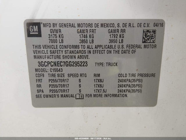 3GCPCNEC7GG295223 Chevrolet Silverado 1500 Ls