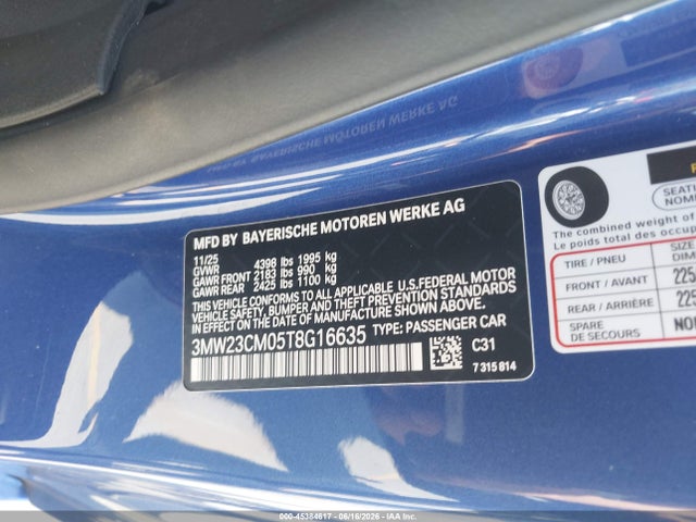 BMW 230I 2026 3MW23CM05T8G16635 Image 9