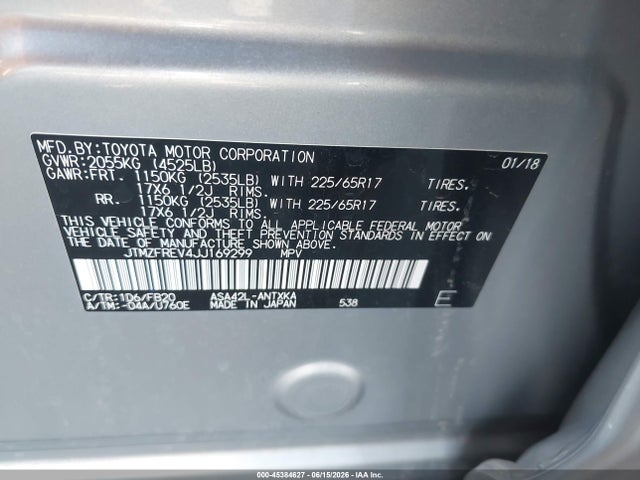 Toyota RAV4 LE 2018 JTMZFREV4JJ169299 Image 9