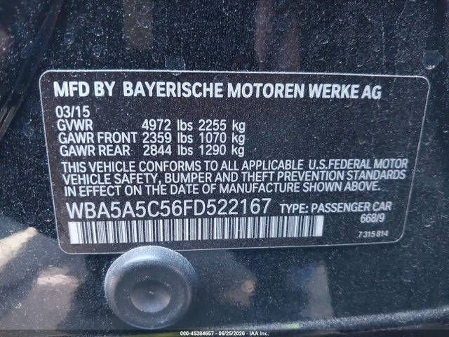 BMW 528I 2015 WBA5A5C56FD522167 Image 9