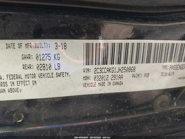 Aukcja sprzedaży 2018 Chrysler 300 Limited Awd, vin: 2C3CCAKG1JH250868, numer aukcji: 45384803