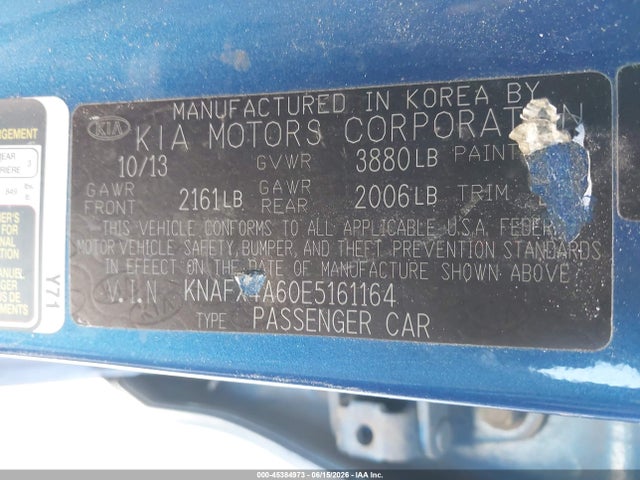 KIA FORTE LX 2014 KNAFX4A60E5161164 Image 9