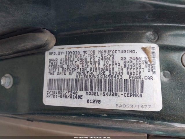Продаж на аукціоні авто 1999 Toyota Camry Le, vin: 4T1BG22K3XU495453, номер лоту: 45385055
