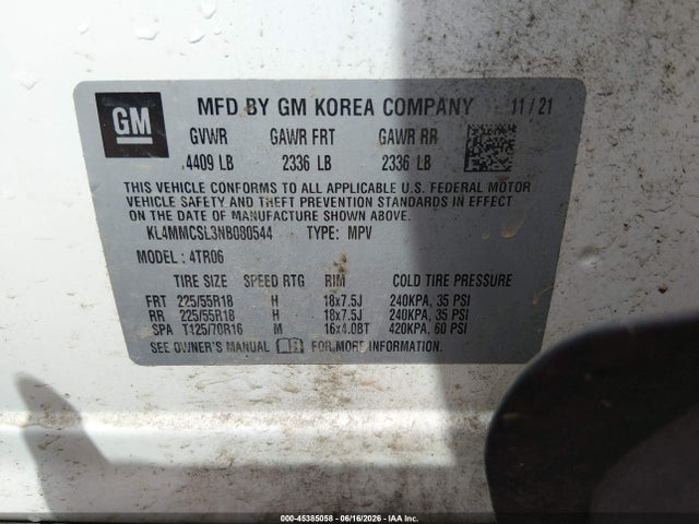 Aukcja sprzedaży 2022 Buick Encore Gx Awd Preferred, vin: KL4MMCSL3NB080544, numer aukcji: 45385058