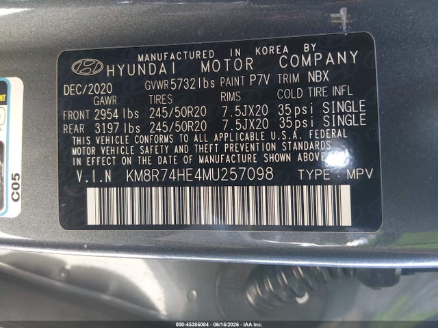 Hyundai Palisade Calligraphy 2021 KM8R74HE4MU257098 Image 9