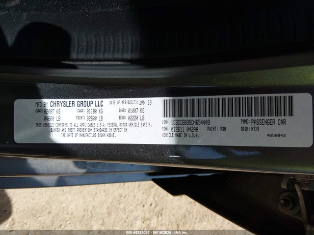 Aukcja sprzedaży 2013 Chrysler 200 Touring, vin: 1C3CCBBB9DN654409, numer aukcji: 45385092