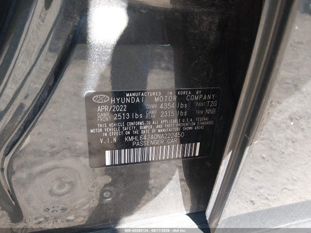 Hyundai SONATA SEL 2022 KMHL64JA0NA222450 Image 9