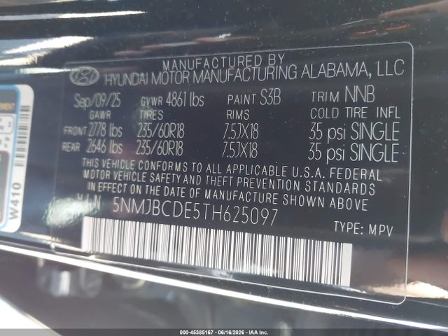 Hyundai TUCSON SEL 2026 5NMJBCDE5TH625097 Image 9