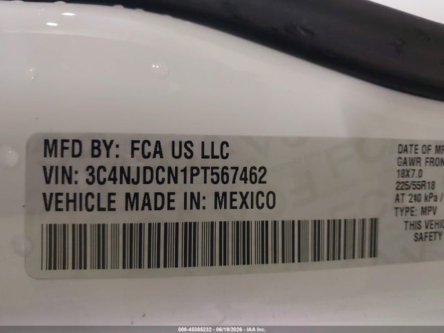45385232 :رقم المزاد ، 3C4NJDCN1PT567462 vin ، 2023 Jeep Compass Limited 4x4 مزاد بيع
