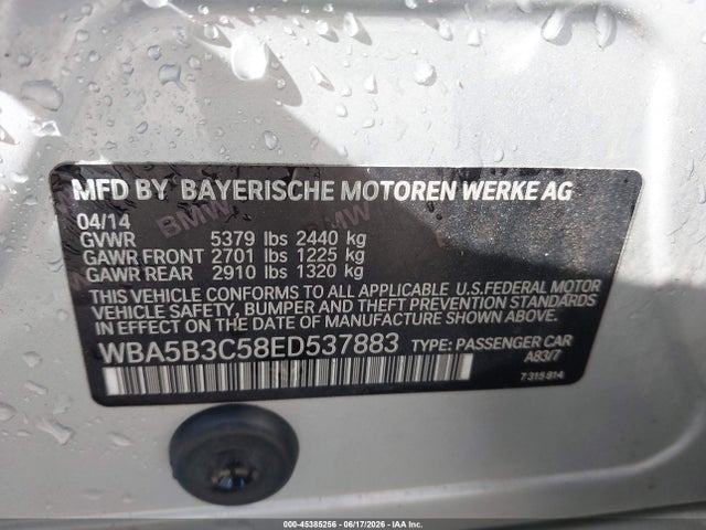 Продаж на аукціоні авто 2014 Bmw 535i Xdrive, vin: WBA5B3C58ED537883, номер лоту: 45385256