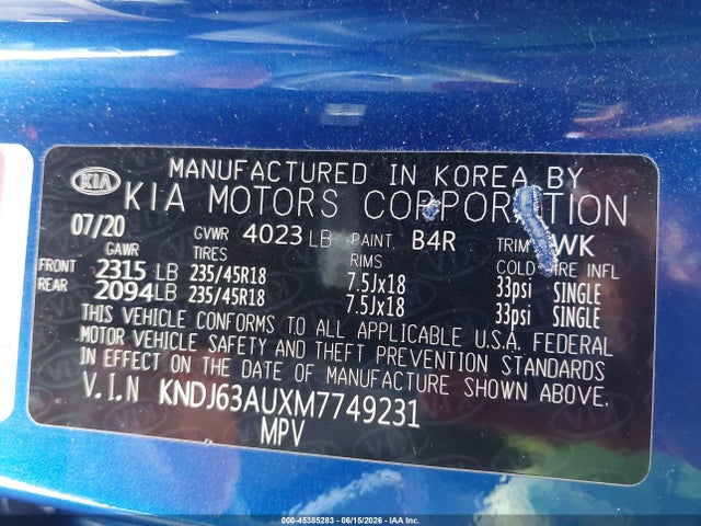 KIA Soul Gt-line 2021 KNDJ63AUXM7749231 Image 9