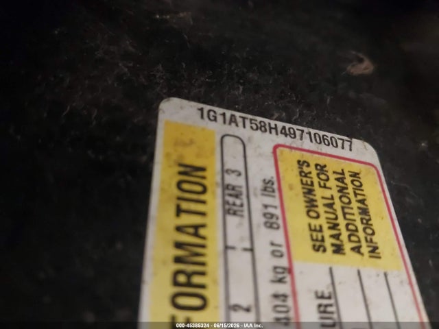 Продажа на аукционе авто 2009 Chevrolet Cobalt Lt, vin: 1G1AT58H497106077, номер лота: 45385324