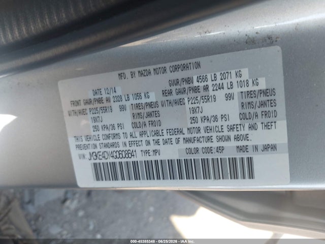 45385348 :رقم المزاد ، JM3KE4DY4G0608641 vin ، 2016 Mazda Cx-5 Grand Touring مزاد بيع