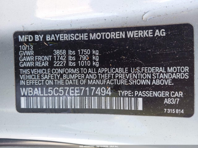 Aukcja sprzedaży 2014 Bmw Z4 Sdrive28i, vin: WBALL5C57EE717494, numer aukcji: 45385352