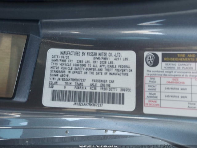 JN1BZ4AH7RM367237 Nissan Z Sport Manual