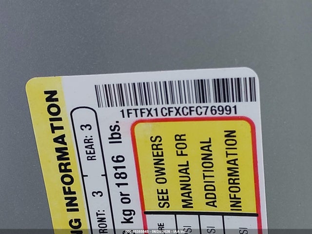 Продажа на аукционе авто 2012 Ford F-150 Stx, vin: 1FTFX1CFXCFC76991, номер лота: 45385545