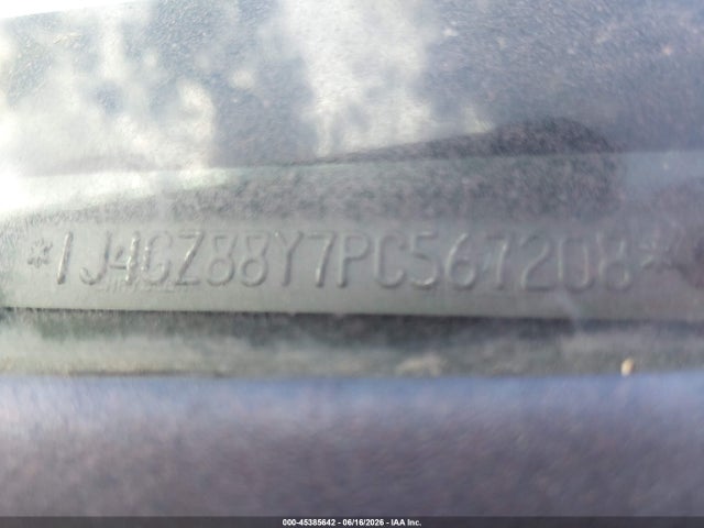 45385642 :رقم المزاد ، 1J4GZ88Y7PC567208 vin ، 1993 Jeep Grand Cherokee Sport مزاد بيع