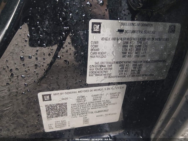 Продажа на аукционе авто 2020 Gmc Sierra 1500 4wd  Standard Box Denali, vin: 3GTU9FET5LG360362, номер лота: 45385652