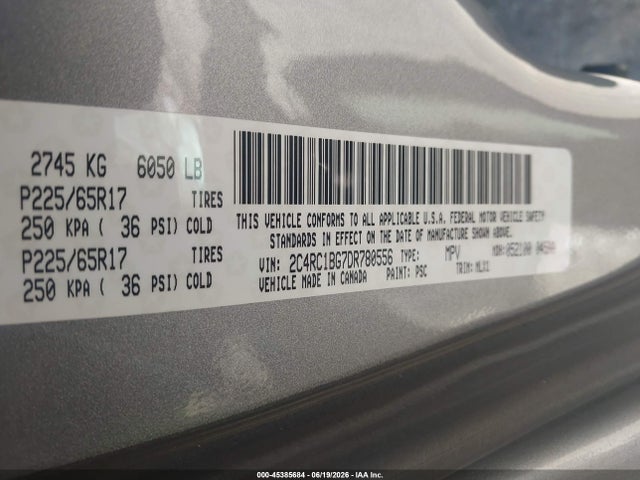 45385684 :رقم المزاد ، 2C4RC1BG7DR780556 vin ، 2013 Chrysler Town & Country Touring مزاد بيع