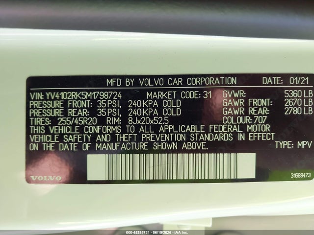 YV4102RK5M1798724 Volvo Xc60 T5 Momentum