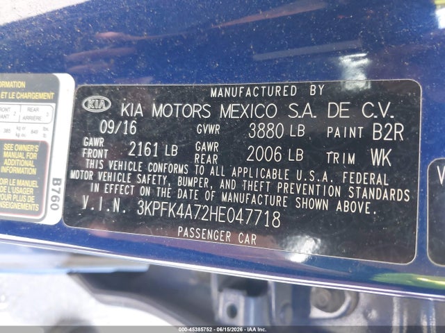 KIA FORTE LX 2017 3KPFK4A72HE047718 Image 9