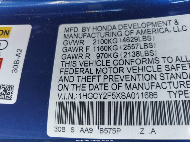 Продажа на аукционе авто 2025 Honda Accord Hybrid Sport, vin: 1HGCY2F5XSA011686, номер лота: 45385792