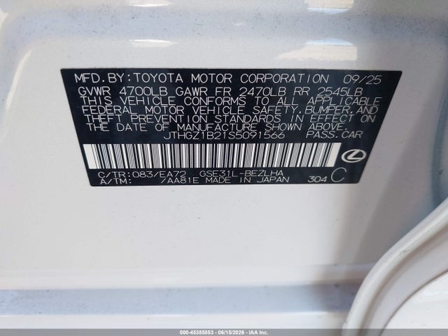JTHGZ1B21S5091566 Lexus Is 350 F Sport