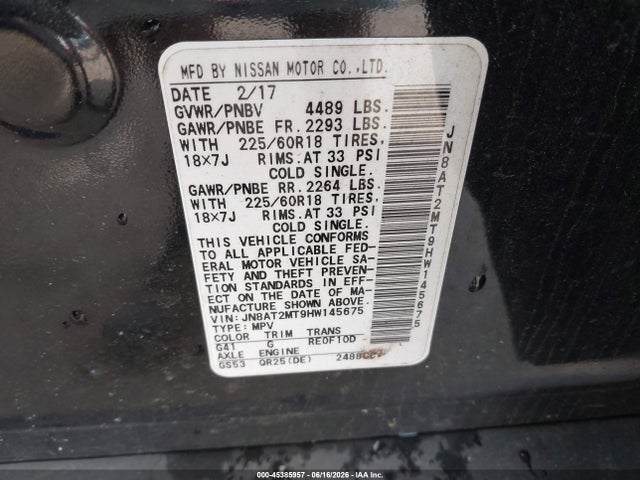 Nissan Rogue Sl 2017 JN8AT2MT9HW145675 Image 9