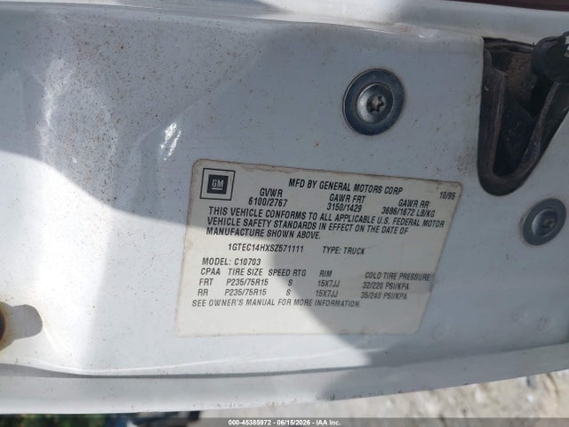 Продаж на аукціоні авто 1995 Gmc Sierra C1500, vin: 1GTEC14HXSZ571111, номер лоту: 45385972