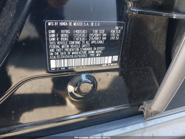 Honda HR-V LX 2018 3CZRU5H36JG702063 Image 9