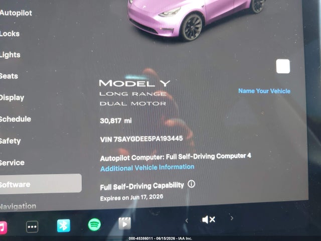Продаж на аукціоні авто 2023 Tesla Model Y Awd/long Range Dual Motor All-wheel Drive, vin: 7SAYGDEE5PA193445, номер лоту: 45386011