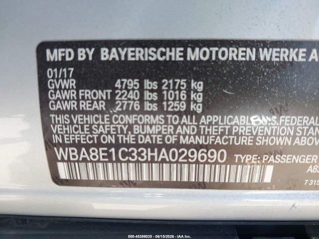 BMW 330e Iperformance 2017 WBA8E1C33HA029690 Image 9