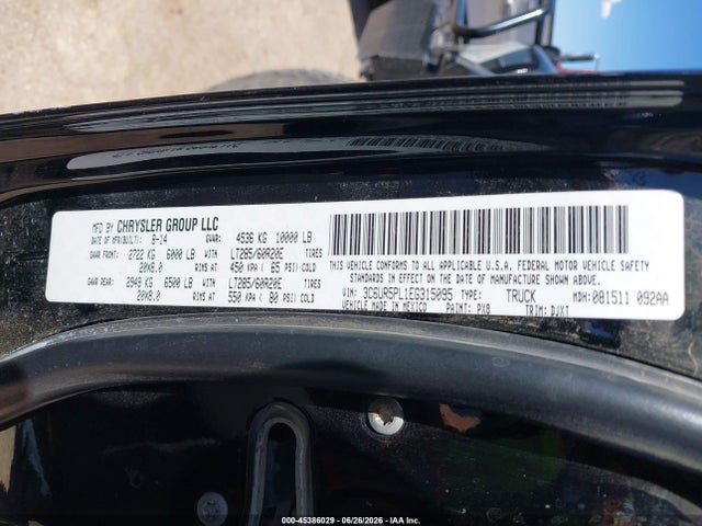 Продаж на аукціоні авто 2014 Ram 2500 Longhorn, vin: 3C6UR5PL1EG315095, номер лоту: 45386029