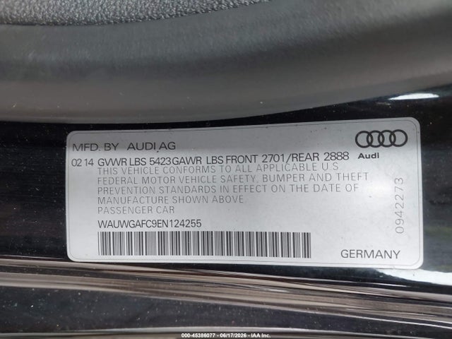 45386077 :رقم المزاد ، WAUWGAFC9EN124255 vin ، 2014 Audi A7 3.0t Premium Plus مزاد بيع