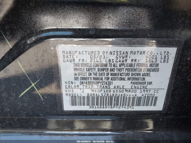 Nissan Sentra Sr Xtronic Cvt 2023 3N1AB8DV8PY274391 Image 9
