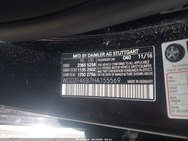 Aukcja sprzedaży 2017 Mercedes-benz E 300 4matic, vin: WDDZF4KB7HA155569, numer aukcji: 45386348