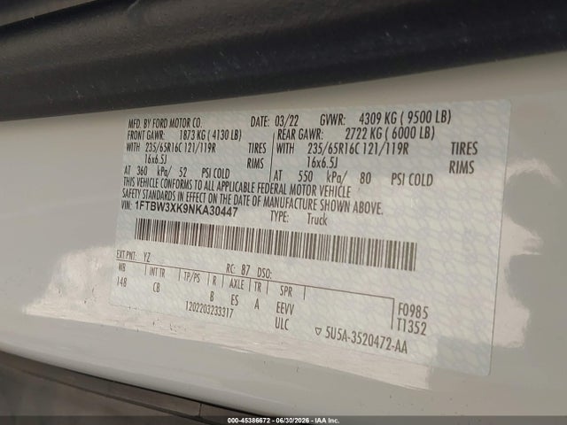 Ford E-transit-350 Cargo Van 2022 1FTBW3XK9NKA30447 Image 9