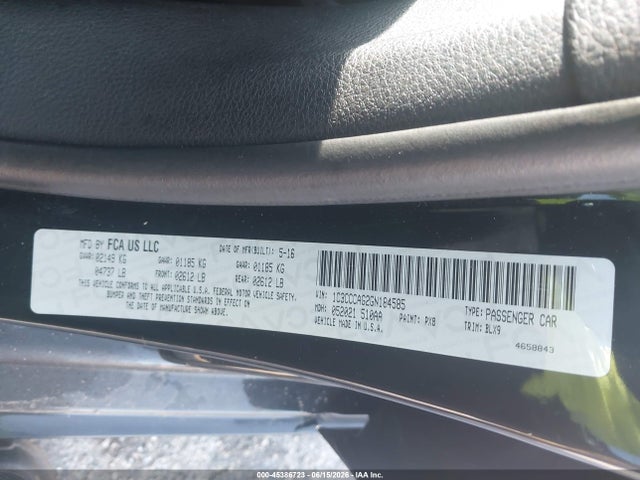 Aukcja sprzedaży 2016 Chrysler 200 Limited Platinum, vin: 1C3CCCAG2GN184585, numer aukcji: 45386723