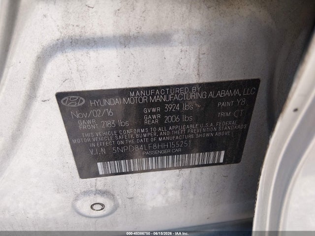Hyundai Elantra Value Edition 2017 5NPD84LF8HH155251 Image 9